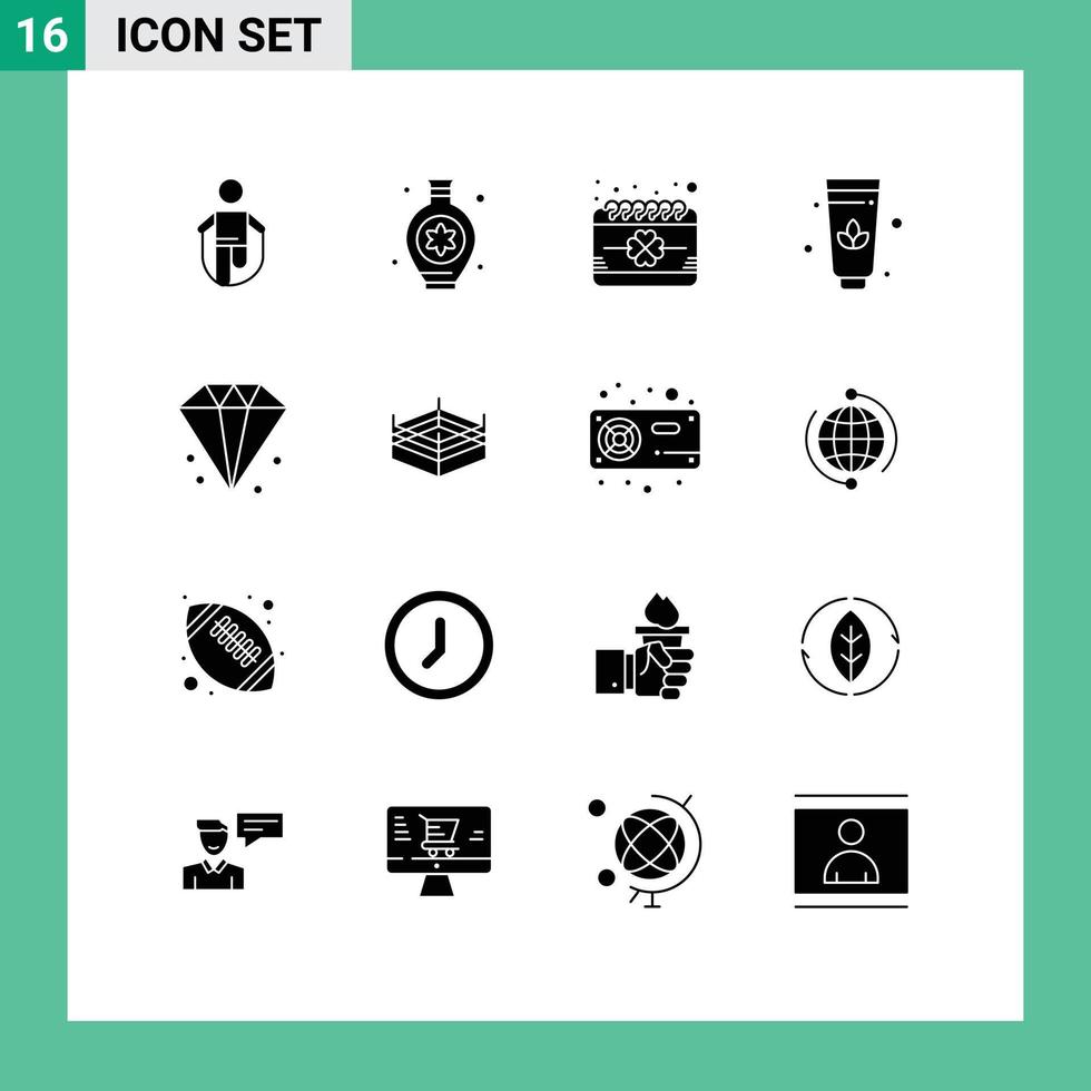 16 ícones criativos sinais modernos e símbolos de finanças calendário de negócios santo elementos de design vetoriais editáveis vetor