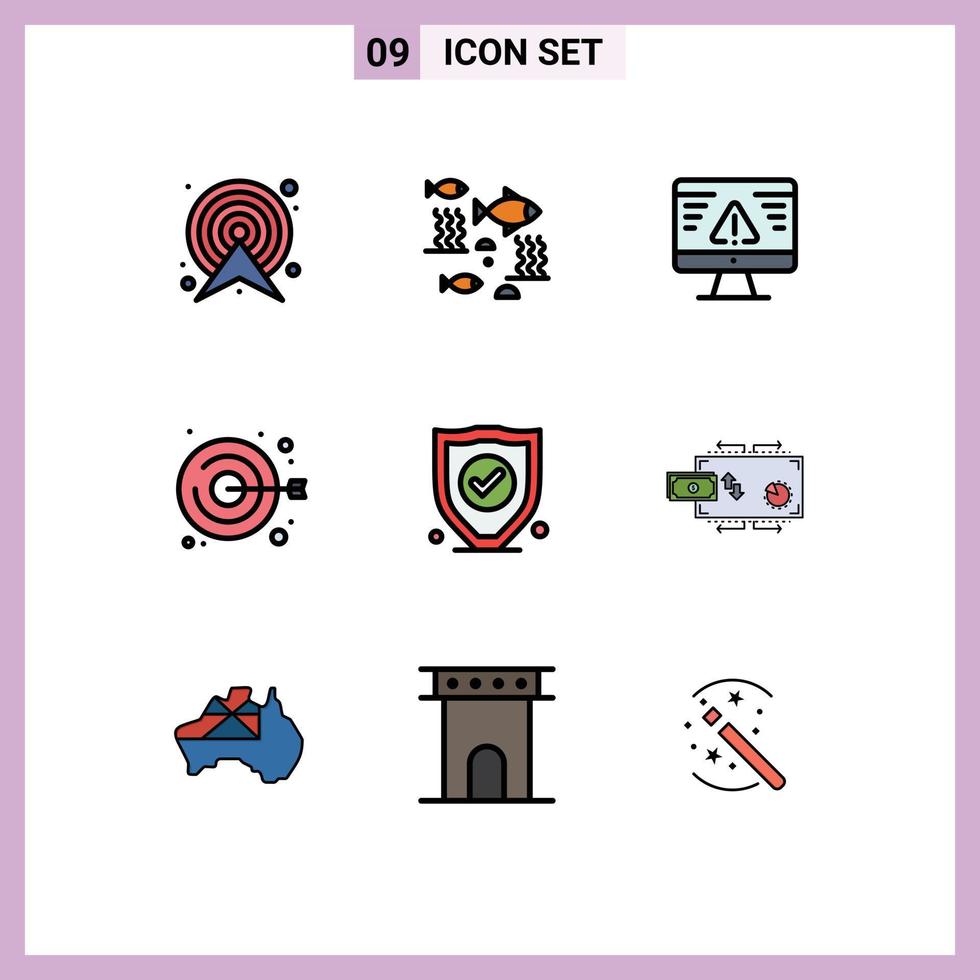 conjunto de 9 sinais de símbolos de ícones de interface do usuário modernos para elementos de design de vetor editável de erro de coágulo de mar de bordado de artesanato