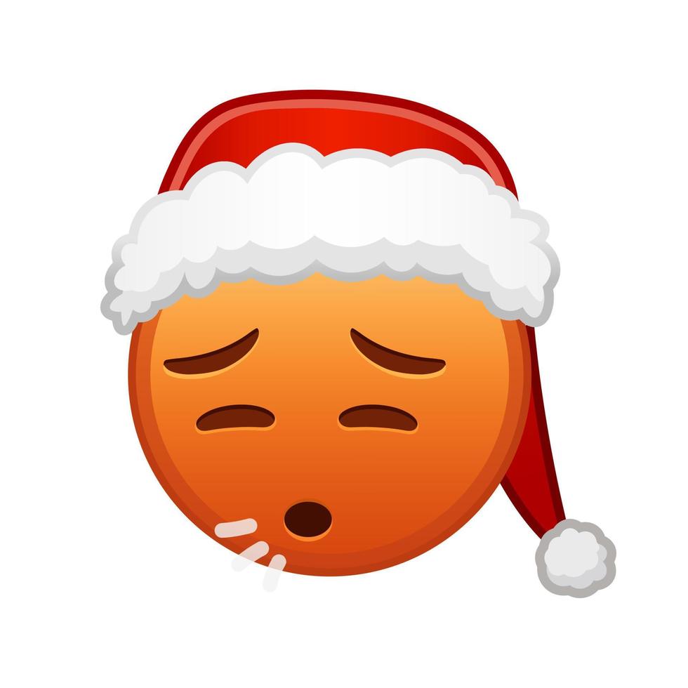 rosto suado de natal tamanho grande de sorriso emoji vermelho vetor