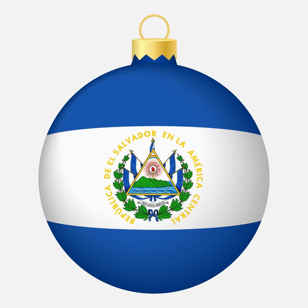 bola de árvore de natal com bandeira de el salvador. ícone para o feriado de natal vetor