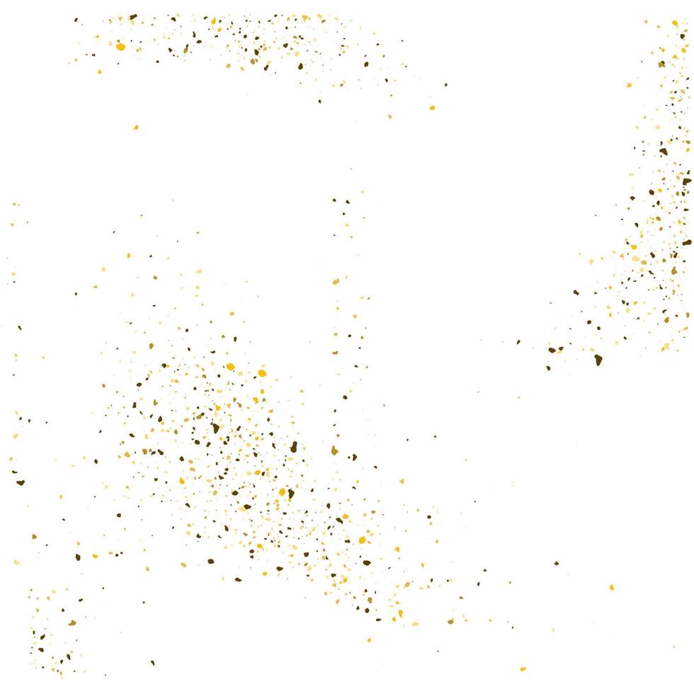 textura de brilho de glitter dourado em um fundo branco. explosão dourada de confete. partículas abstratas douradas sobre um fundo claro. elementos de design de férias isolados. ilustração vetorial. vetor