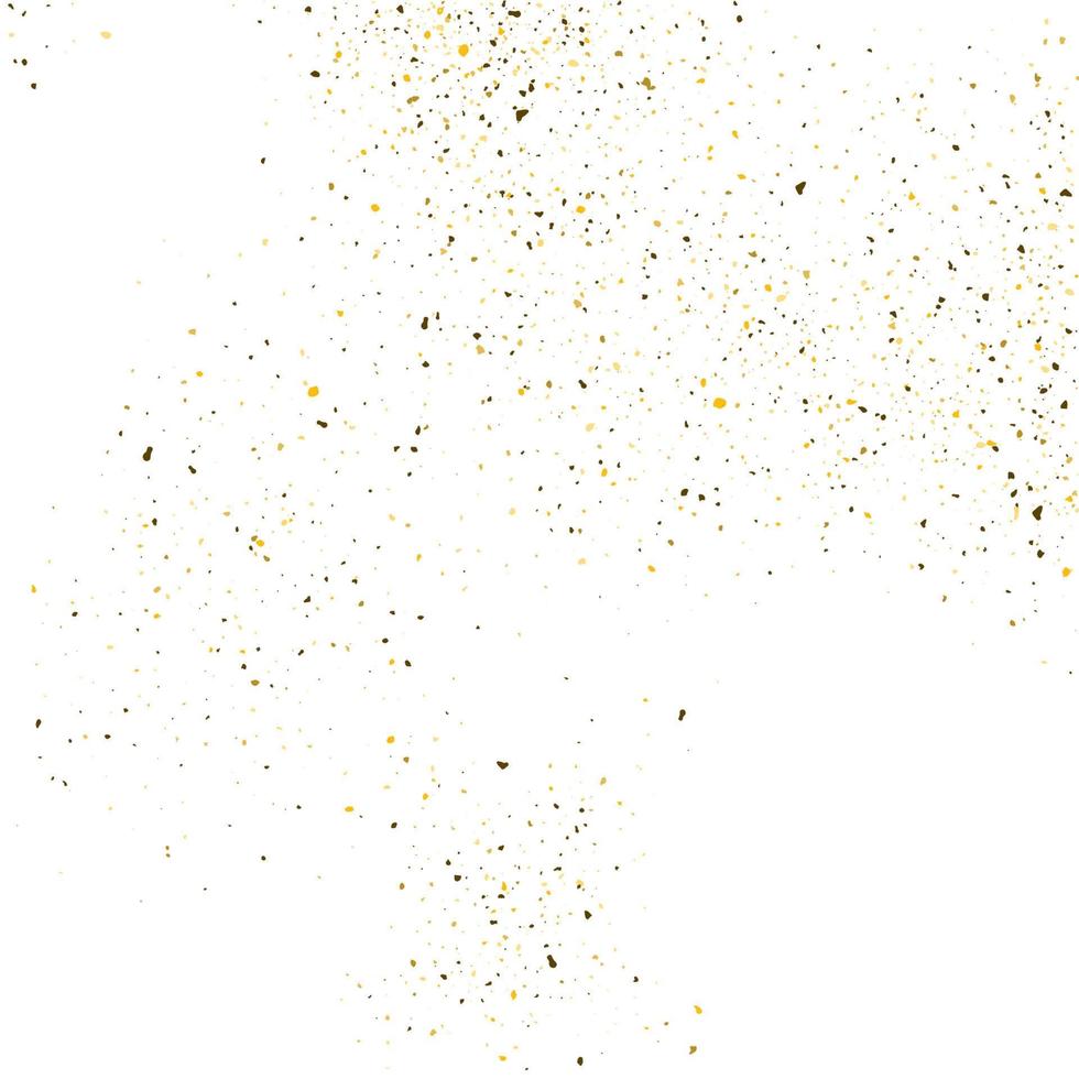 textura de brilho de glitter dourado em um fundo branco. explosão dourada de confete. partículas abstratas douradas sobre um fundo claro. elementos de design de férias isolados. ilustração vetorial. vetor