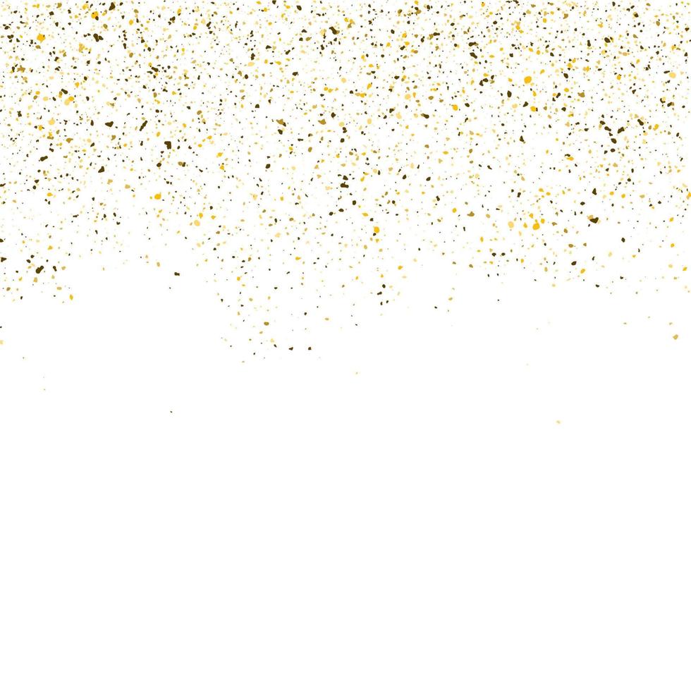 textura de brilho de glitter dourado em um fundo branco. explosão dourada de confete. partículas abstratas douradas sobre um fundo claro. elementos de design de férias isolados. ilustração vetorial. vetor