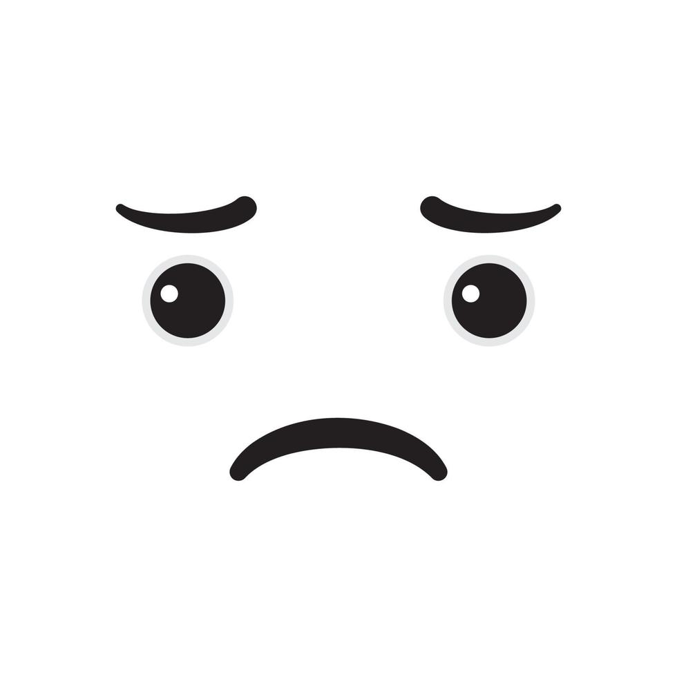 ilustração em vetor emoticon de rosto triste