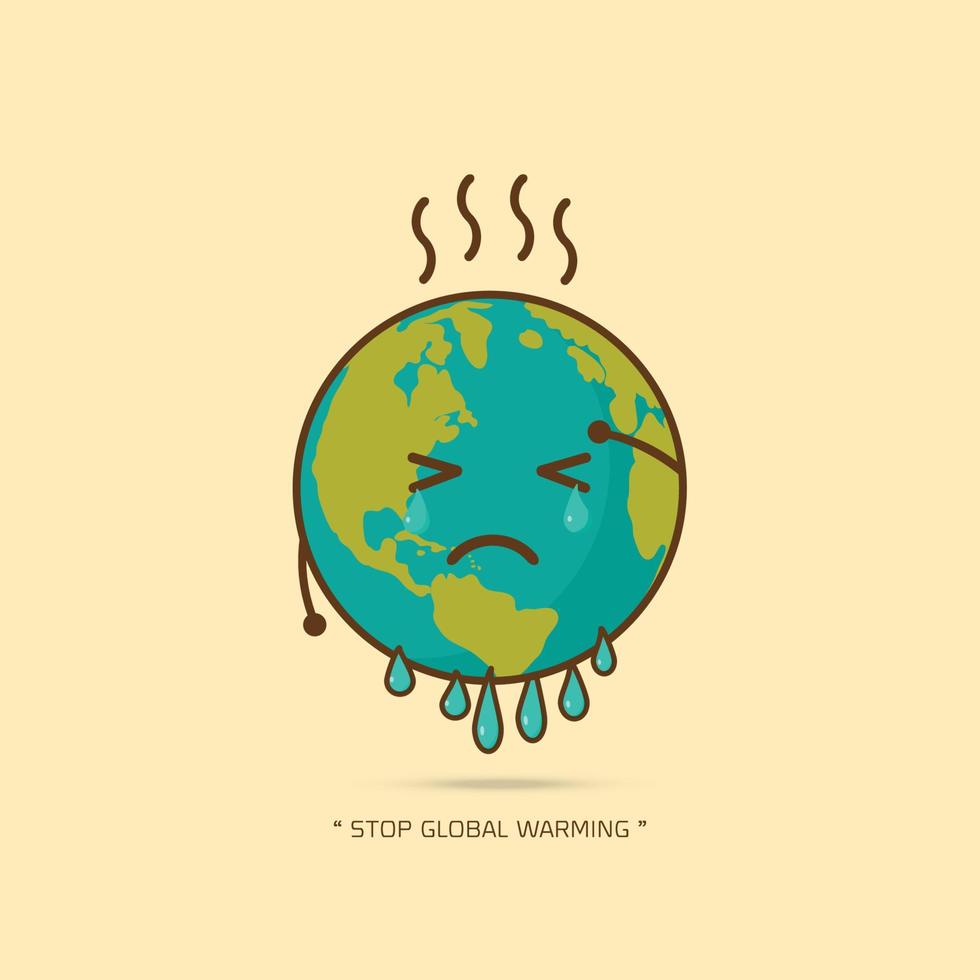 pare a ilustração vetorial do aquecimento global vetor