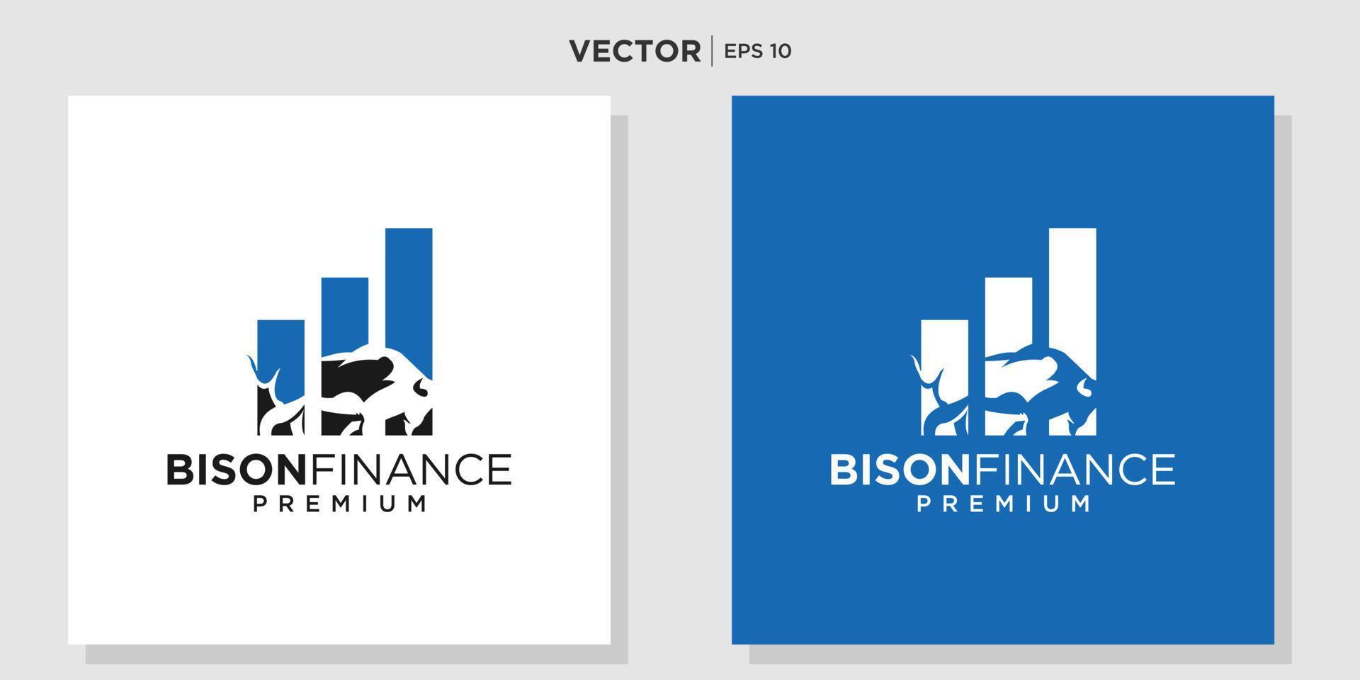 design de logotipo de bisão da indústria financeira vetor