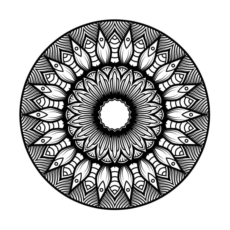 arte de design de vetor de mandala. padrão circular decorativo, pode ser usado para colorir página de livro, tatuagem, henna.