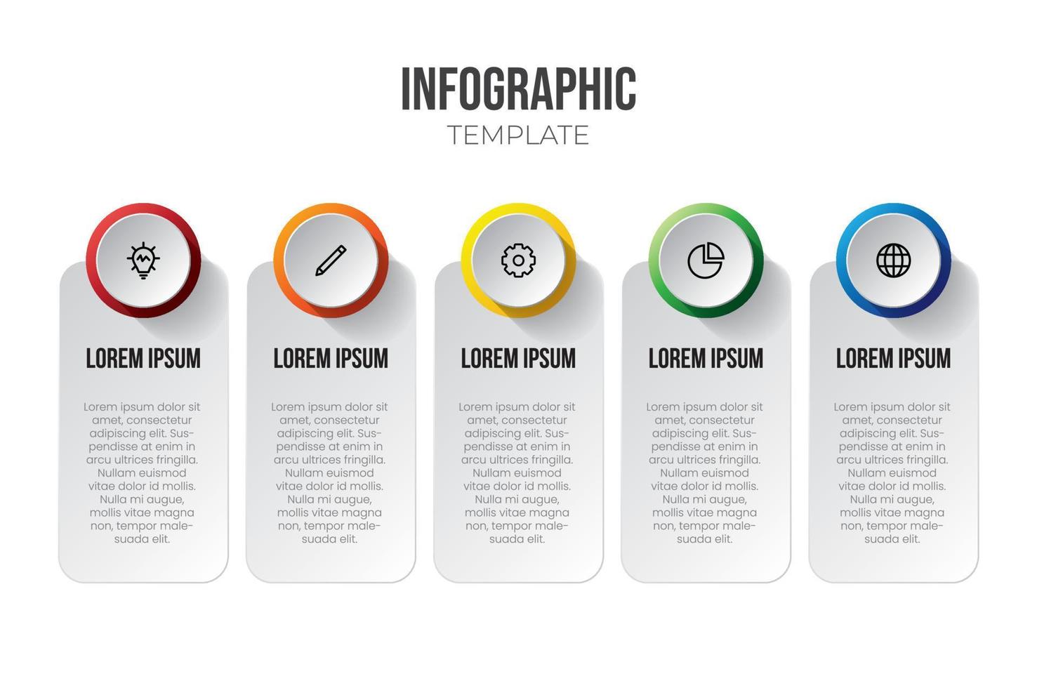 vetor de elemento infográfico com 5 opções ou etapas