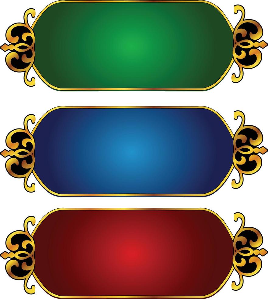 conjunto de moldura de título de banner islâmico árabe dourado de luxo png fundo transparente caixa de texto ouro imagens de design de vetor