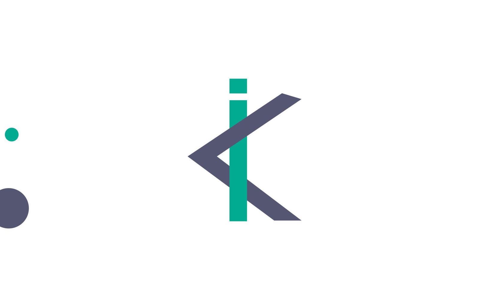 letras do alfabeto iniciais monograma logotipo ik, ki, i e k vetor