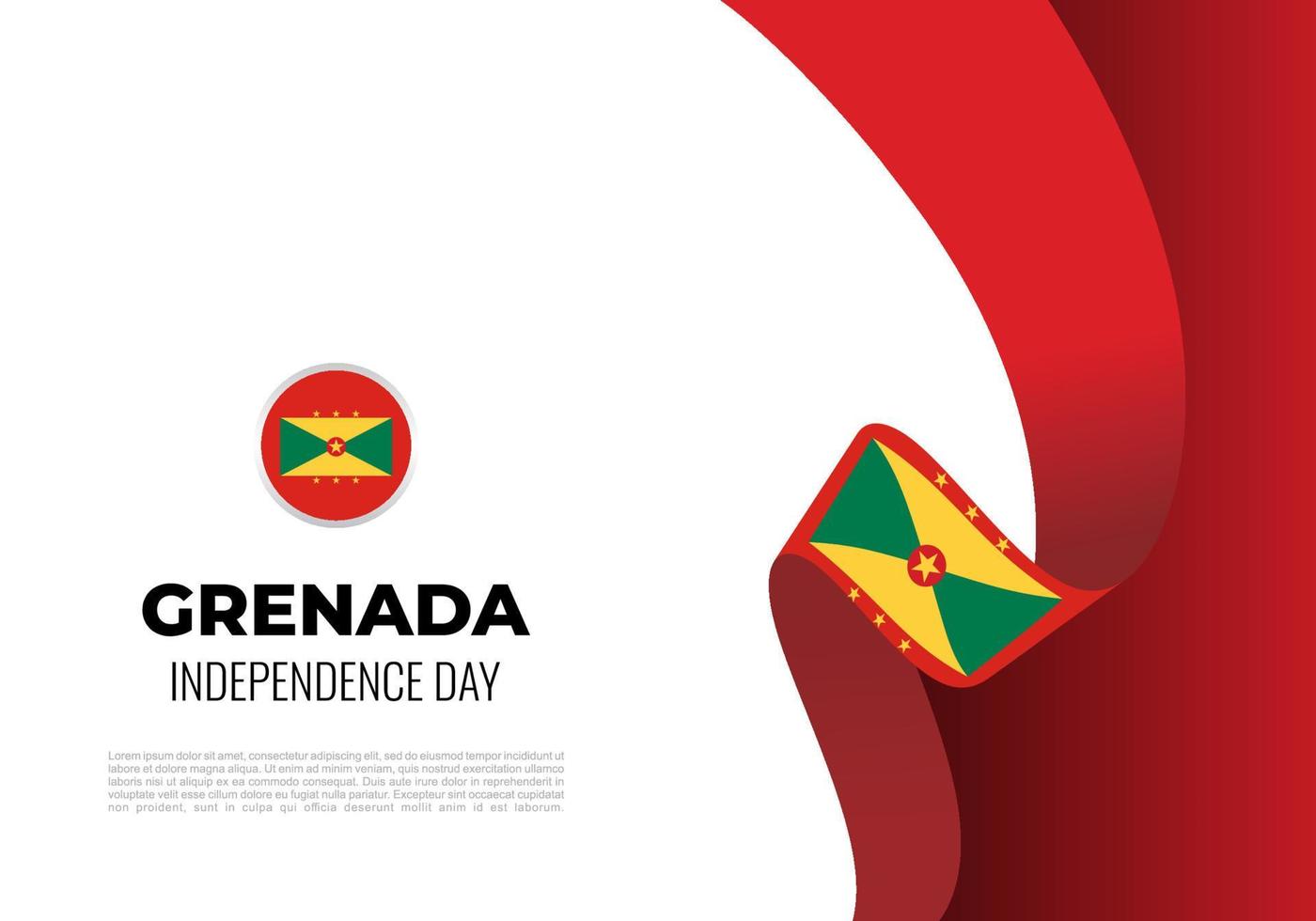 fundo do dia da independência de granada comemorado em 7 de fevereiro vetor