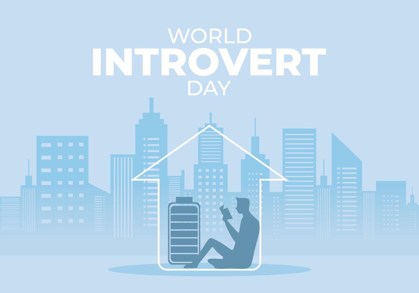 fundo do dia mundial introvertido comemorado em 2 de janeiro. vetor