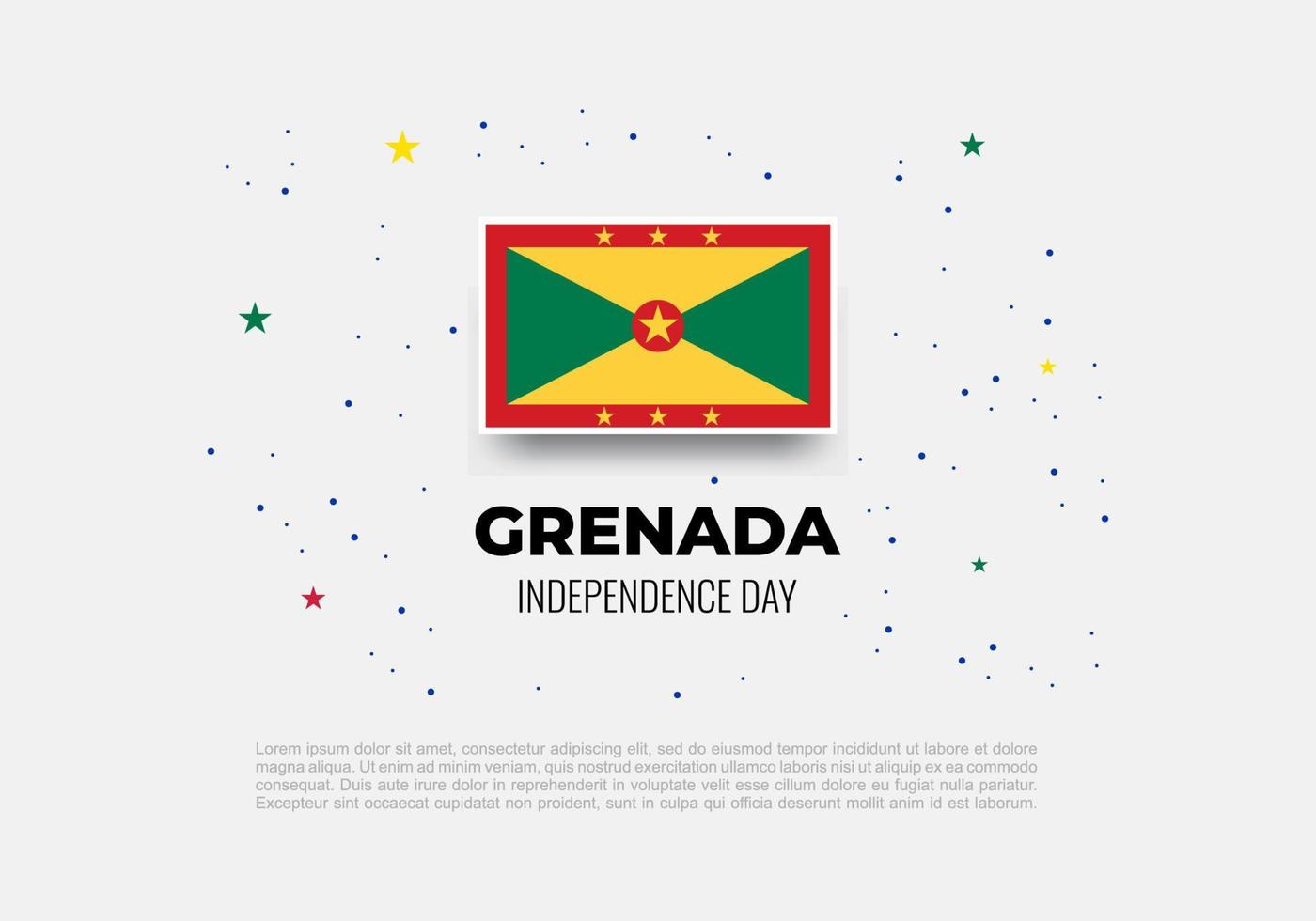 fundo do dia da independência de granada comemorado em 7 de fevereiro vetor