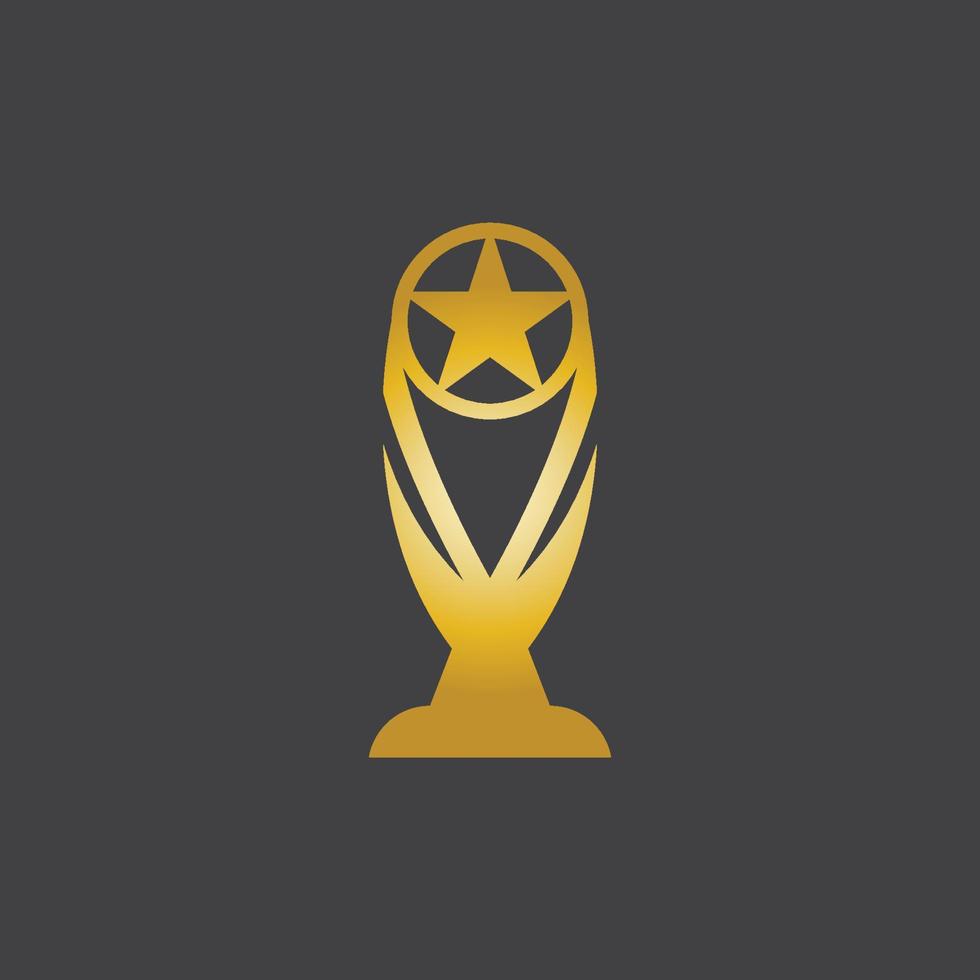 logotipo do campeão do troféu com fundo preto vetor