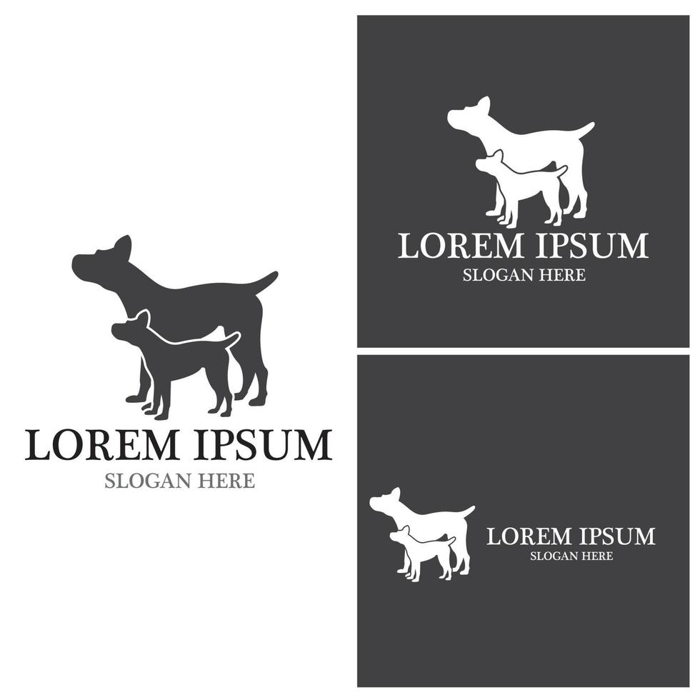 modelo de vetor de logotipo de silhueta de cachorro