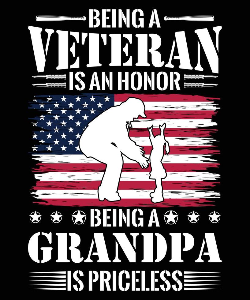 ser um veterano é uma honra tshirt vetor