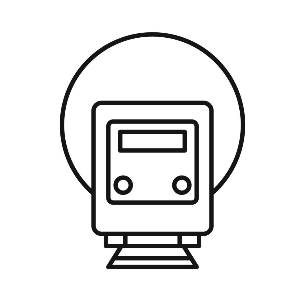 ícone da linha de metrô isolado no fundo branco. ícone liso preto fino no estilo de contorno moderno. símbolo linear e curso editável. ilustração em vetor curso perfeito simples e pixel. design de sinal da web