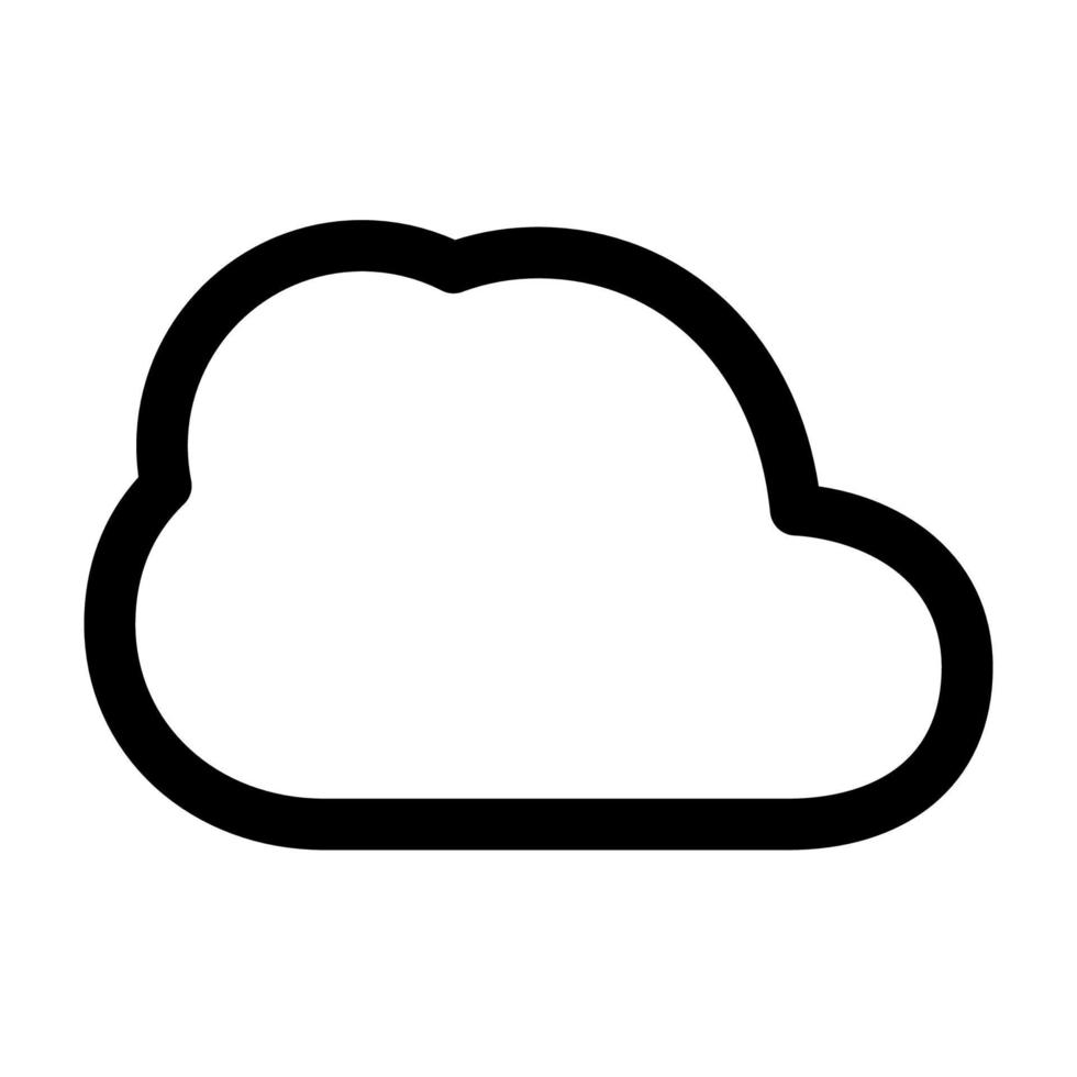 linha de ícone de nuvem isolada no fundo branco. ícone liso preto fino no estilo de contorno moderno. símbolo linear e curso editável. ilustração em vetor curso perfeito simples e pixel.
