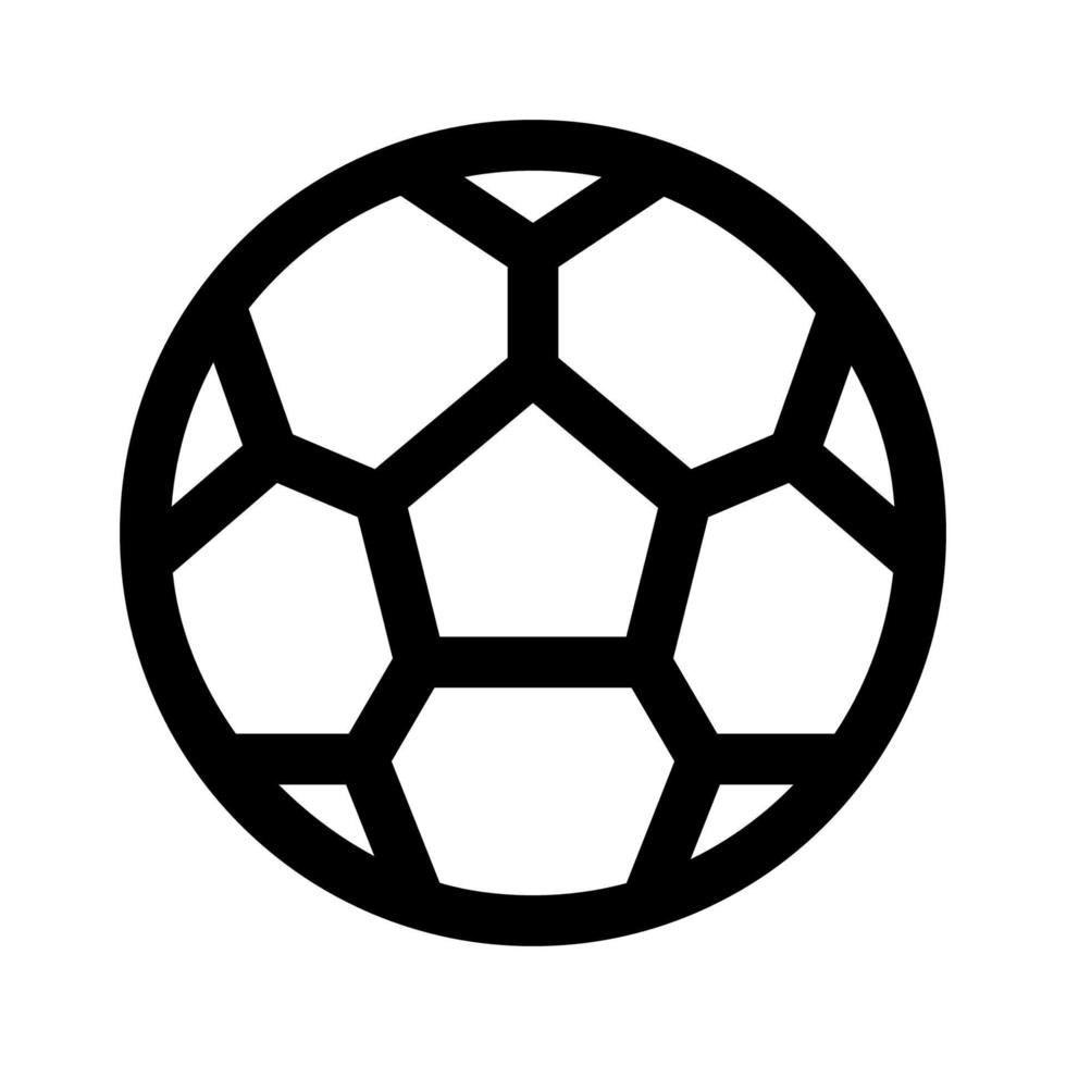 linha de ícone de bola de futebol isolada no fundo branco. ícone liso preto fino no estilo de contorno moderno. símbolo linear e traço editável. ilustração em vetor curso perfeito simples e pixel.