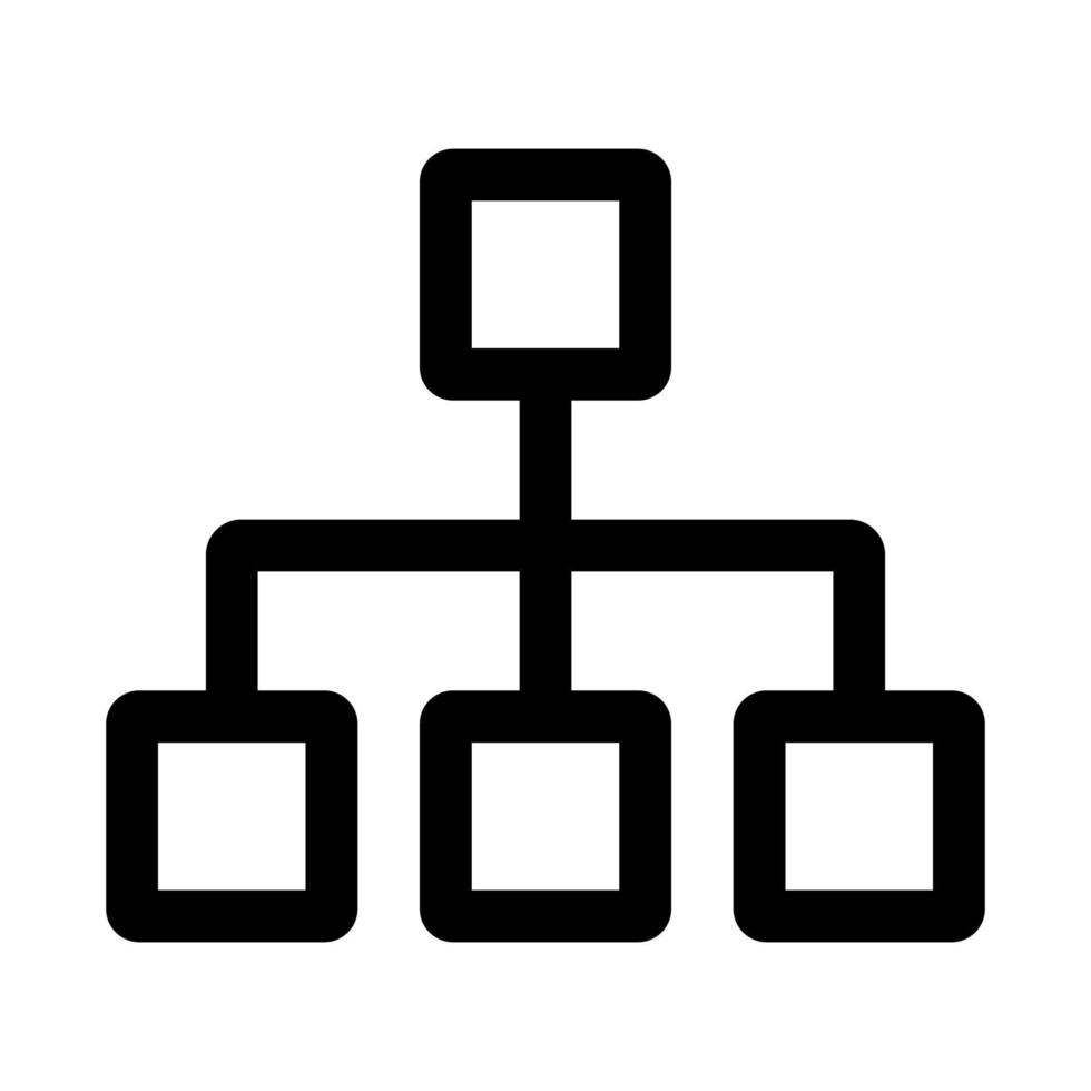 linha de ícone do diagrama de organização isolada no fundo branco. ícone liso preto fino no estilo de contorno moderno. símbolo linear e curso editável. ilustração em vetor curso perfeito simples e pixel.
