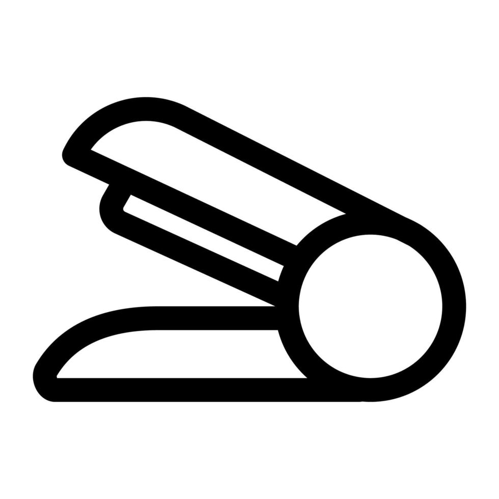 linha de ícone de grampeador isolada no fundo branco. ícone liso preto fino no estilo de contorno moderno. símbolo linear e traço editável. ilustração vetorial de traço perfeito simples e pixel vetor