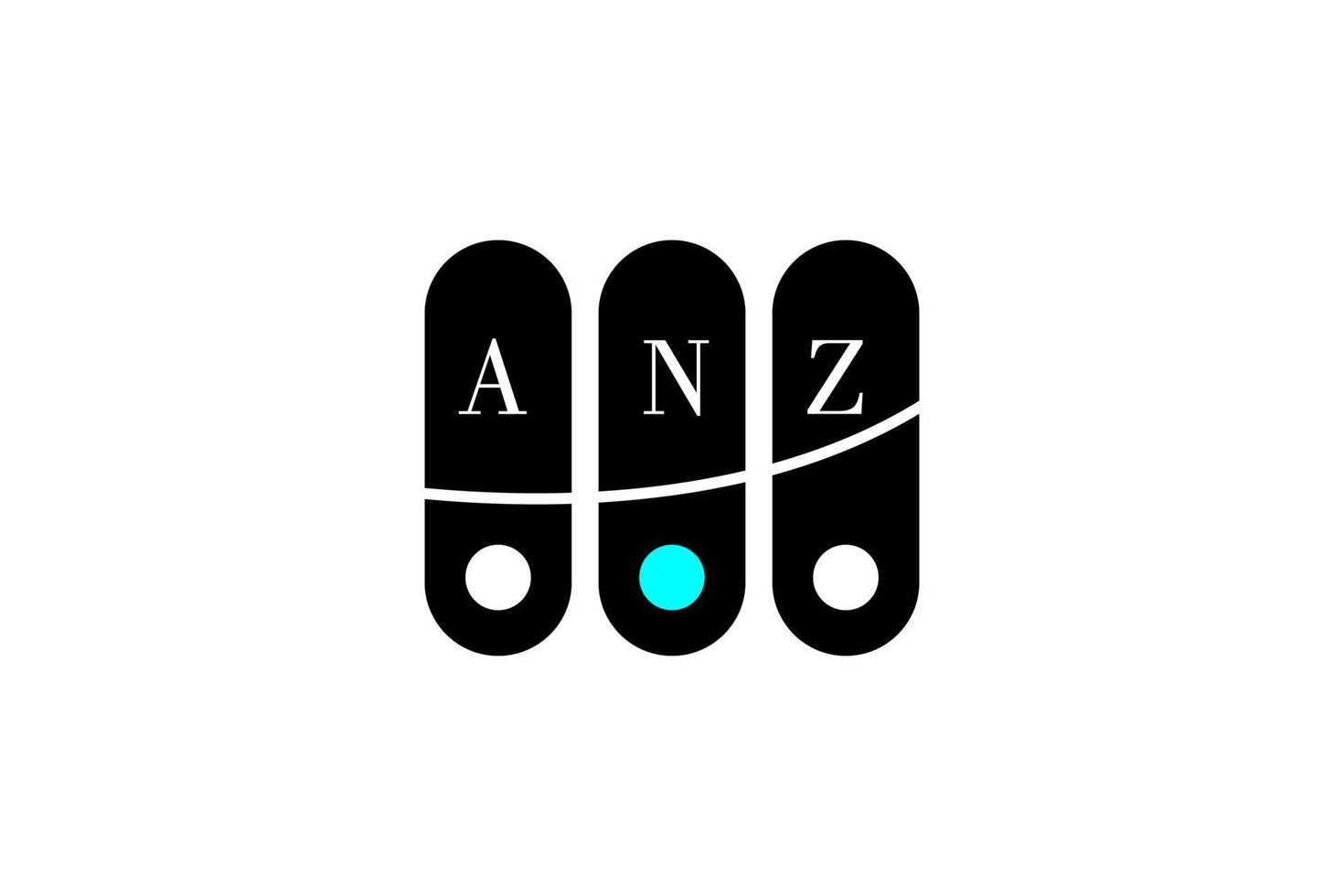 design de logotipo de letra e alfabeto anz vetor