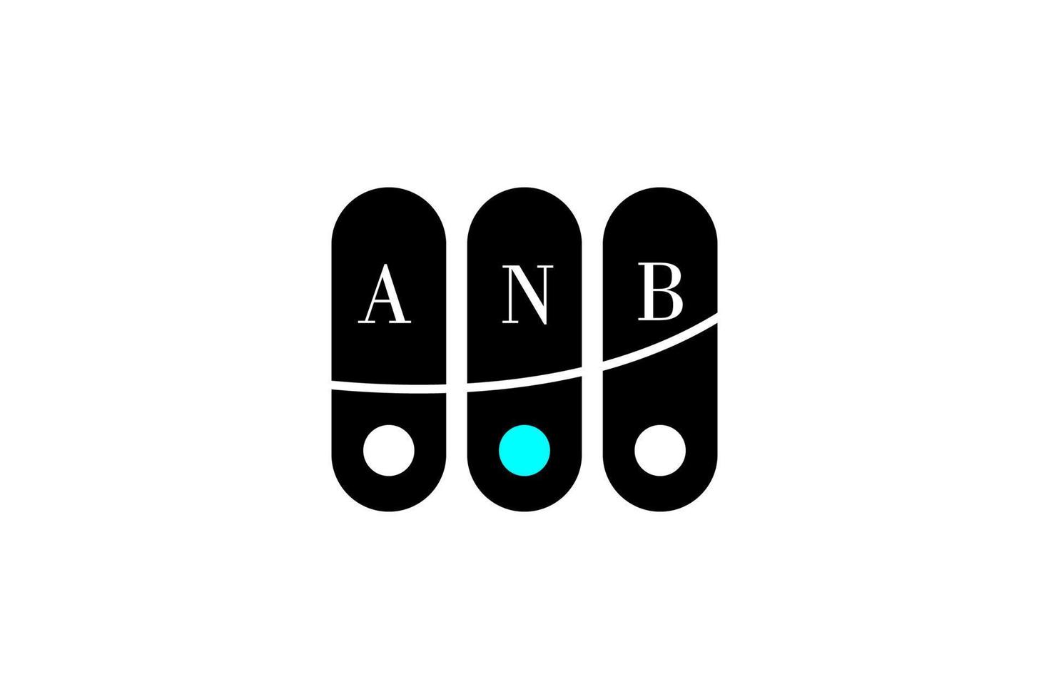 design de logotipo de letra e alfabeto anb vetor