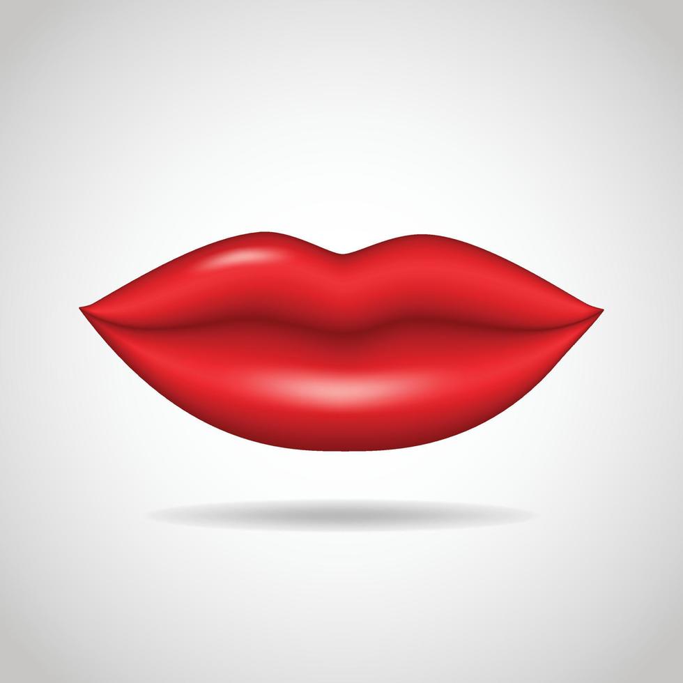 ilustração realista do vetor de lábios de mulheres 3d