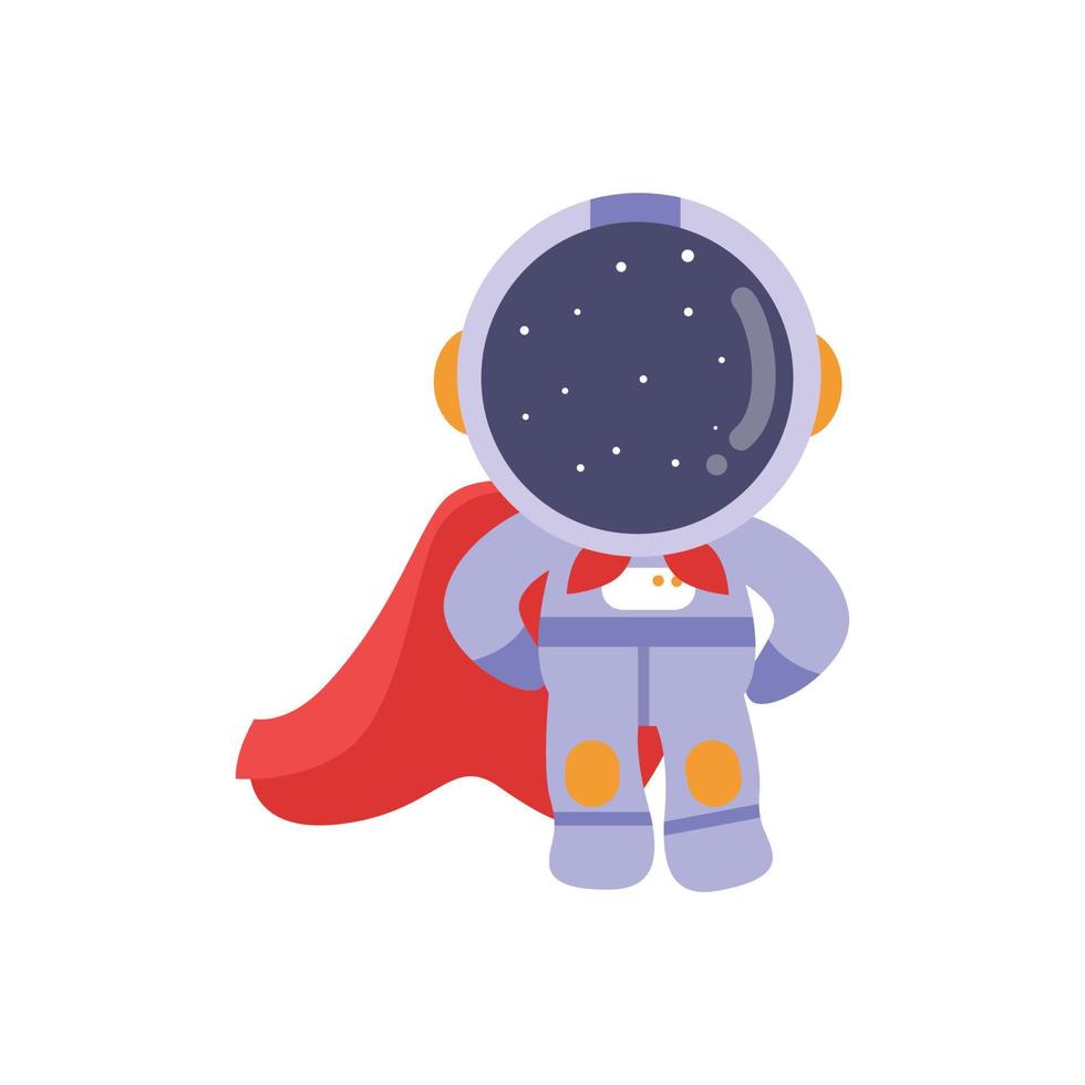 ilustração gráfico vetorial pequeno astronauta como o super-homem vetor