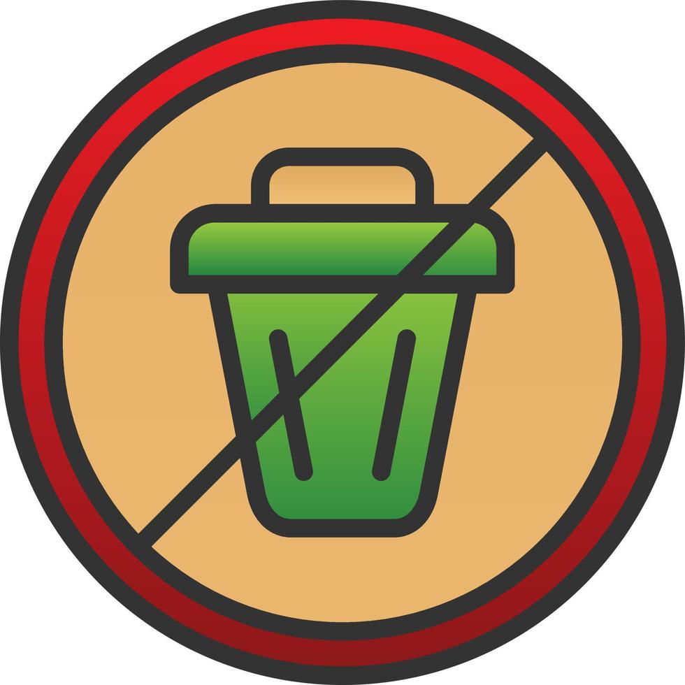 nenhum design de ícone vetorial de lixo vetor