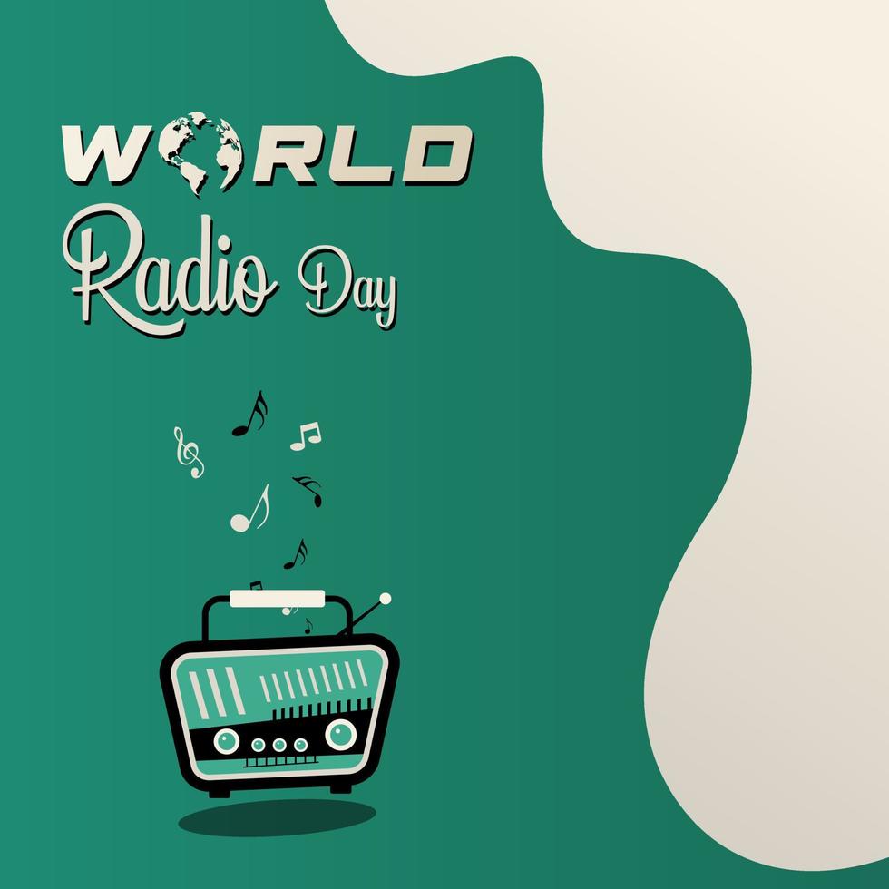 dia mundial do rádio 13 de fevereiro. design de cartaz minimalista para post de mídia social. vetor