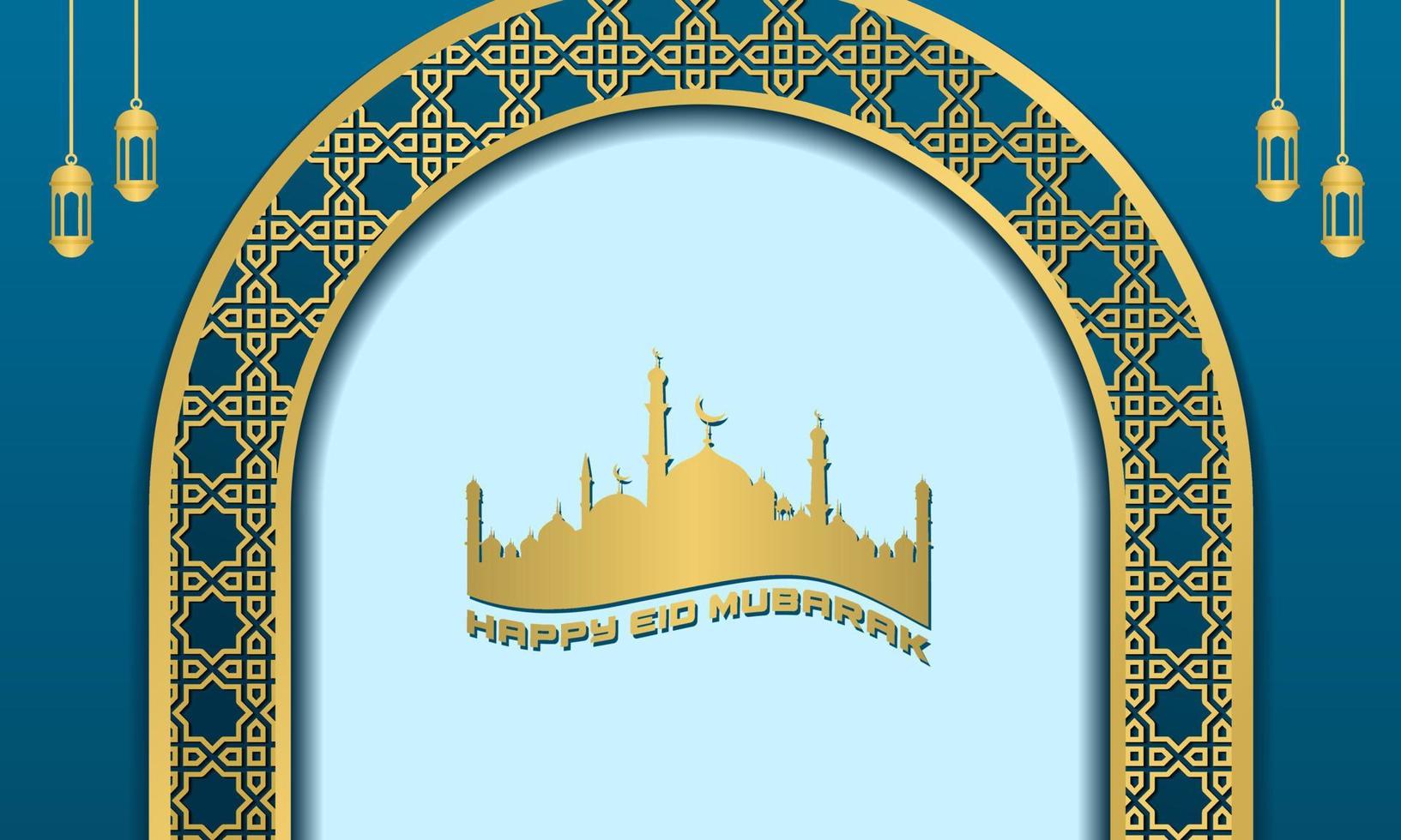 saudações islâmicas fundo de design de cartão ramadan kareem com ornamento clássico e mesquita vetor