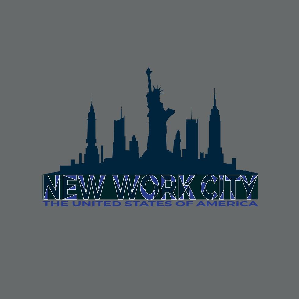 andar de skate na cidade de nova york, design de camiseta, pôster, impressão, cartão postal, caneca de café outros usos vetor