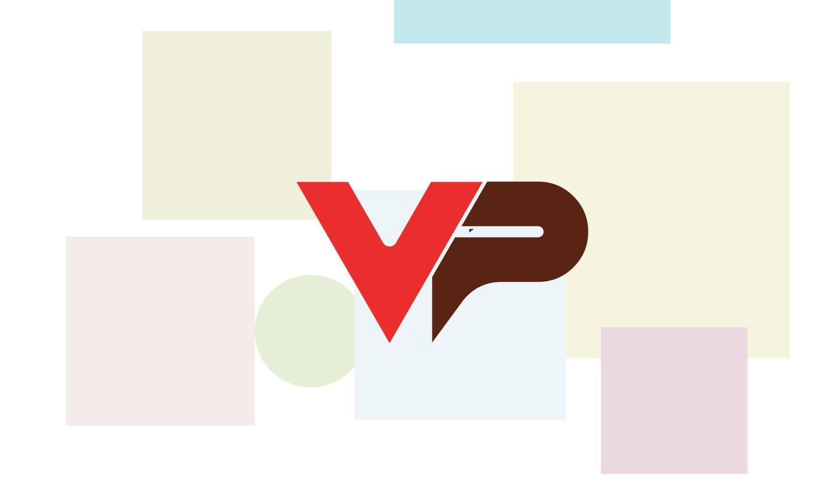 letras do alfabeto iniciais monograma logotipo vp, pv, v e p vetor