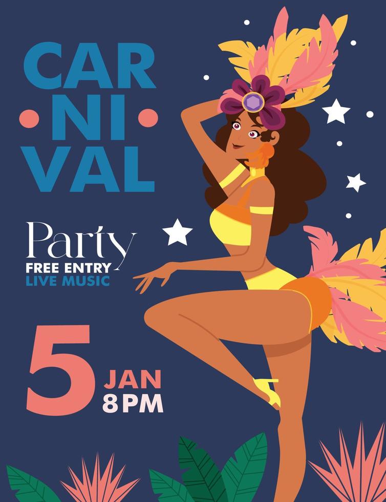 cartaz cartaz de fundo de festa de carnaval vetor