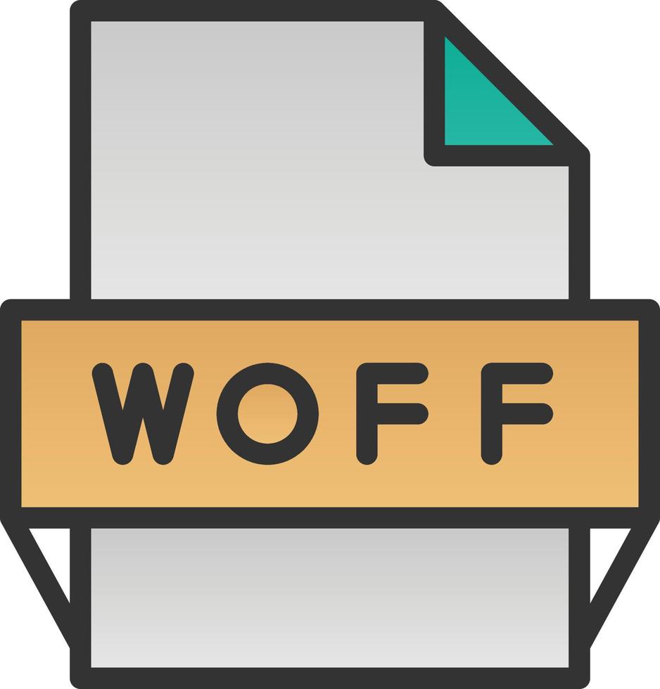 ícone de formato de arquivo woff vetor