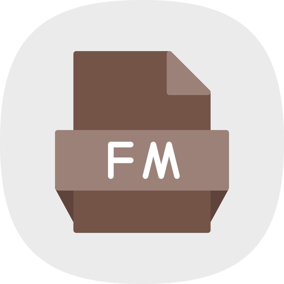 fm ícone de formato de arquivo vetor