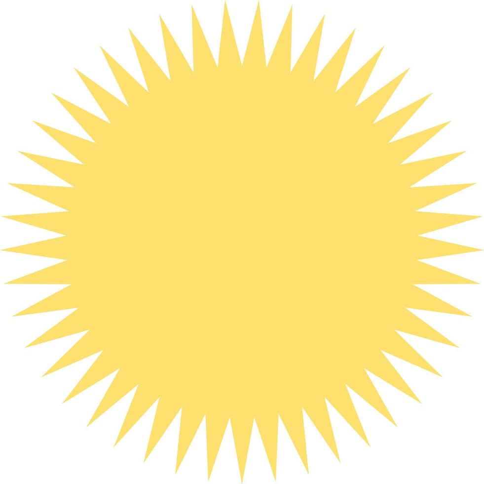 adesivo de sol amarelo brilhante vetor