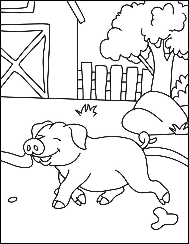 desenhos para colorir de animais de fazenda imprimíveis para crianças vetor