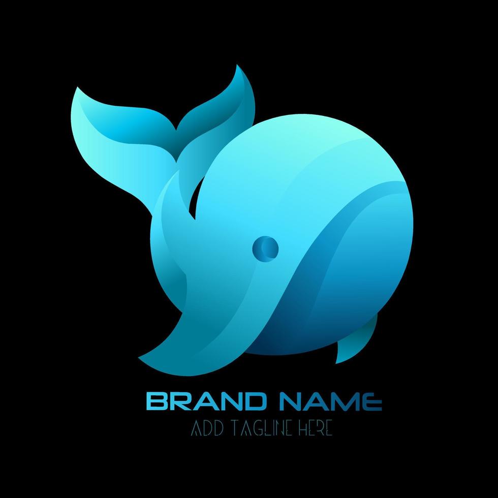 design de logotipo de baleia. design vetorial e logotipo da empresa, adequado para o seu negócio vetor