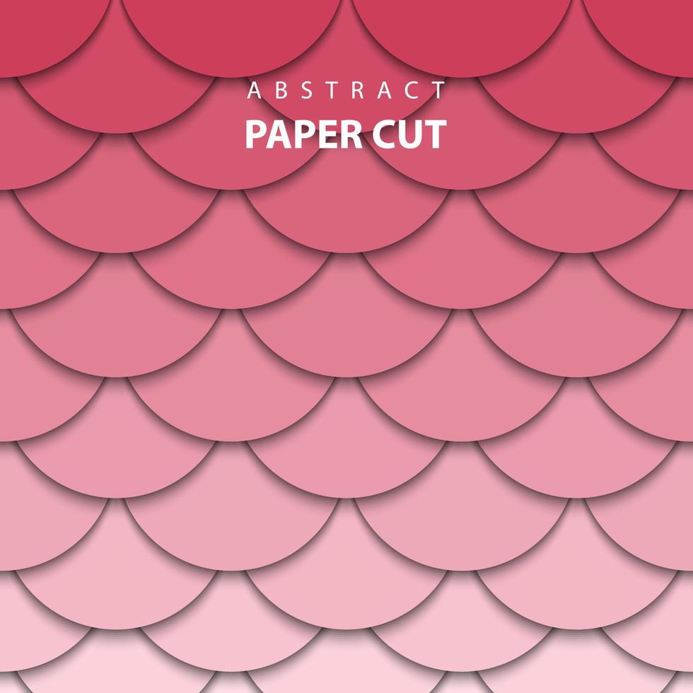 fundo geométrico vetorial com formas de corte de papel de cor vermelha e rosa. Estilo de arte de papel abstrato 3d, layout de design para apresentações de negócios, panfletos, cartazes, impressões, decoração, cartões, brochura vetor