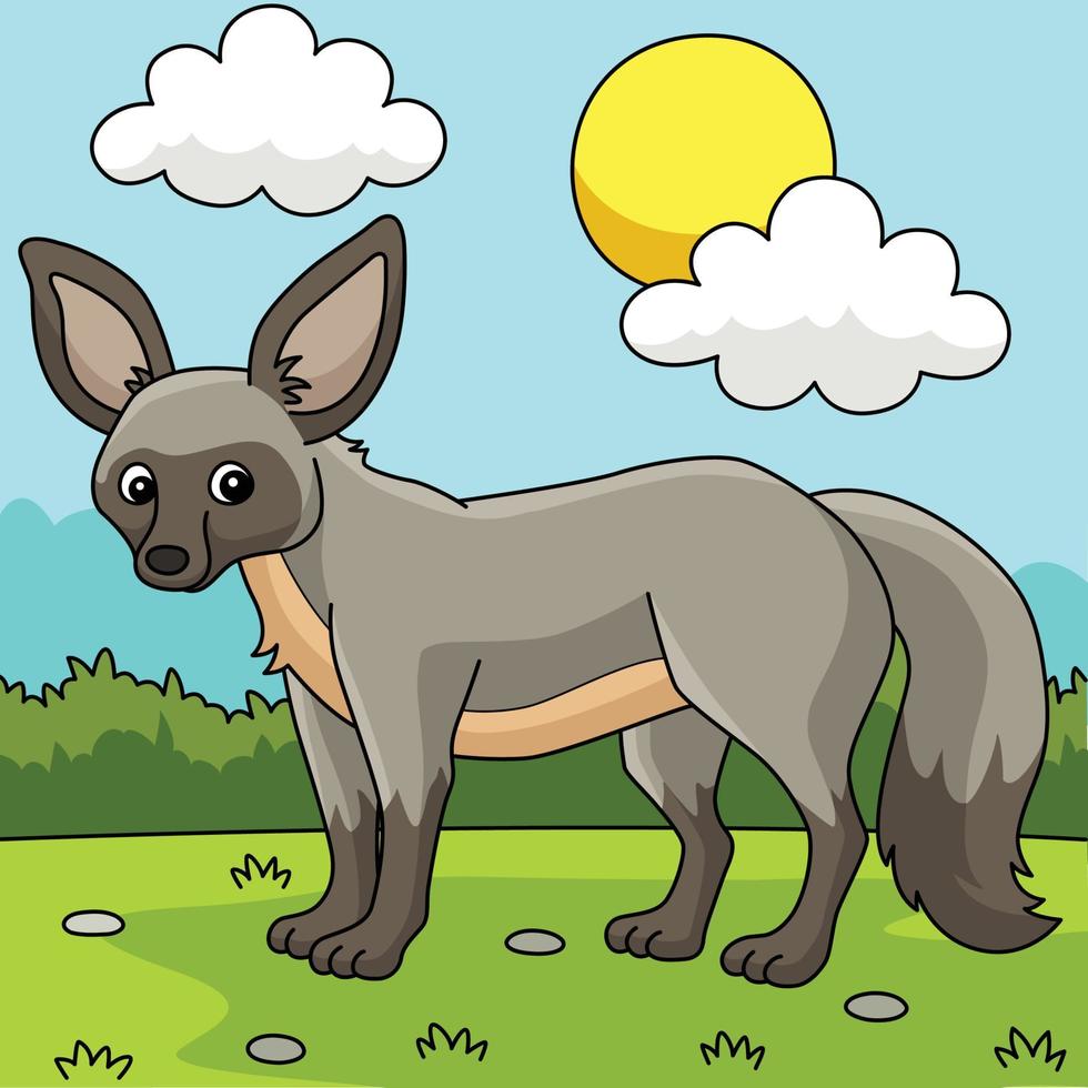ilustração de desenho animado animal de raposa com orelhas de morcego vetor