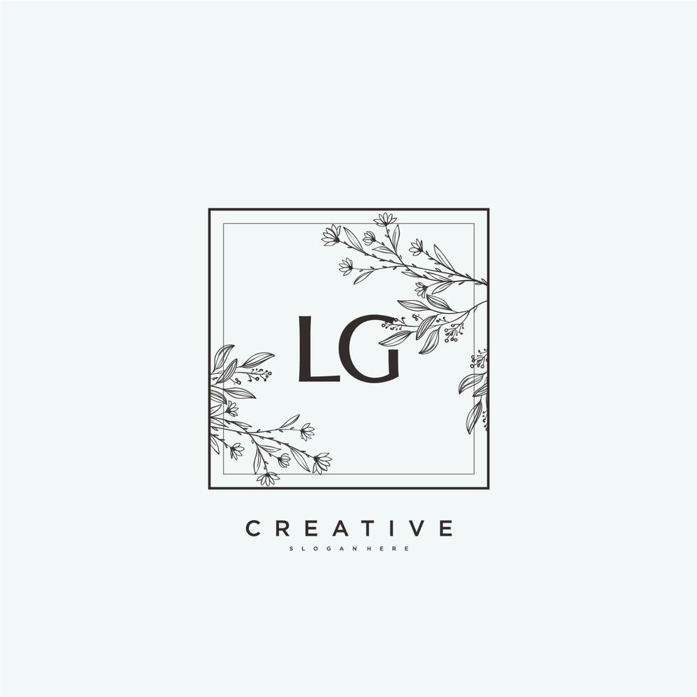 arte do logotipo inicial do vetor de beleza lg, logotipo de caligrafia da assinatura inicial, casamento, moda, joalheria, boutique, floral e botânico com modelo criativo para qualquer empresa ou negócio.