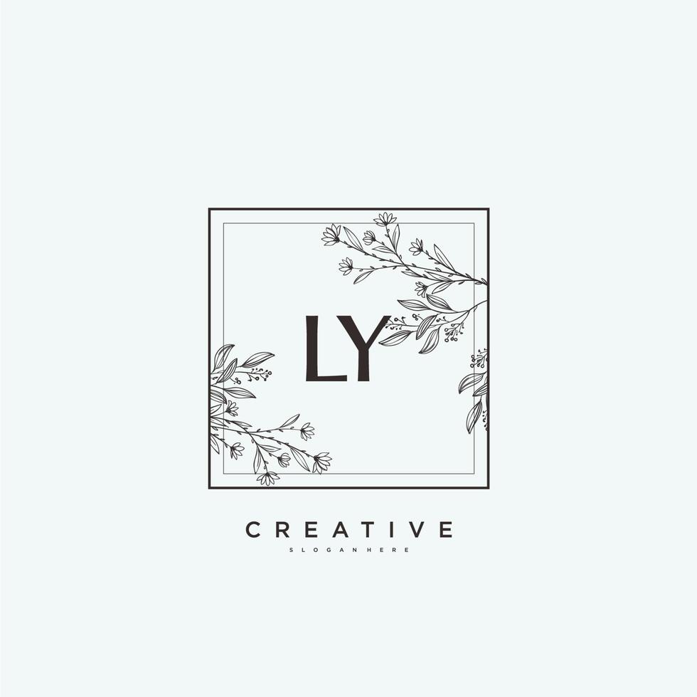 arte do logotipo inicial do vetor de beleza ly, logotipo de caligrafia da assinatura inicial, casamento, moda, joalheria, boutique, floral e botânico com modelo criativo para qualquer empresa ou negócio.