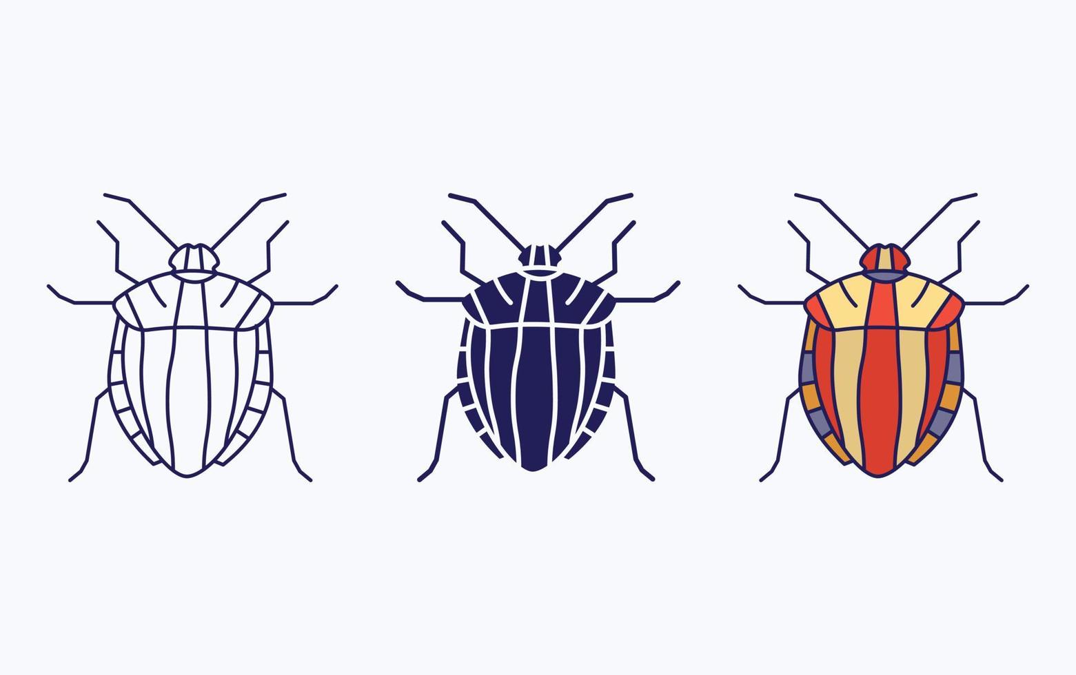 ícone de ilustração vetorial de bug de escudo listrado vetor