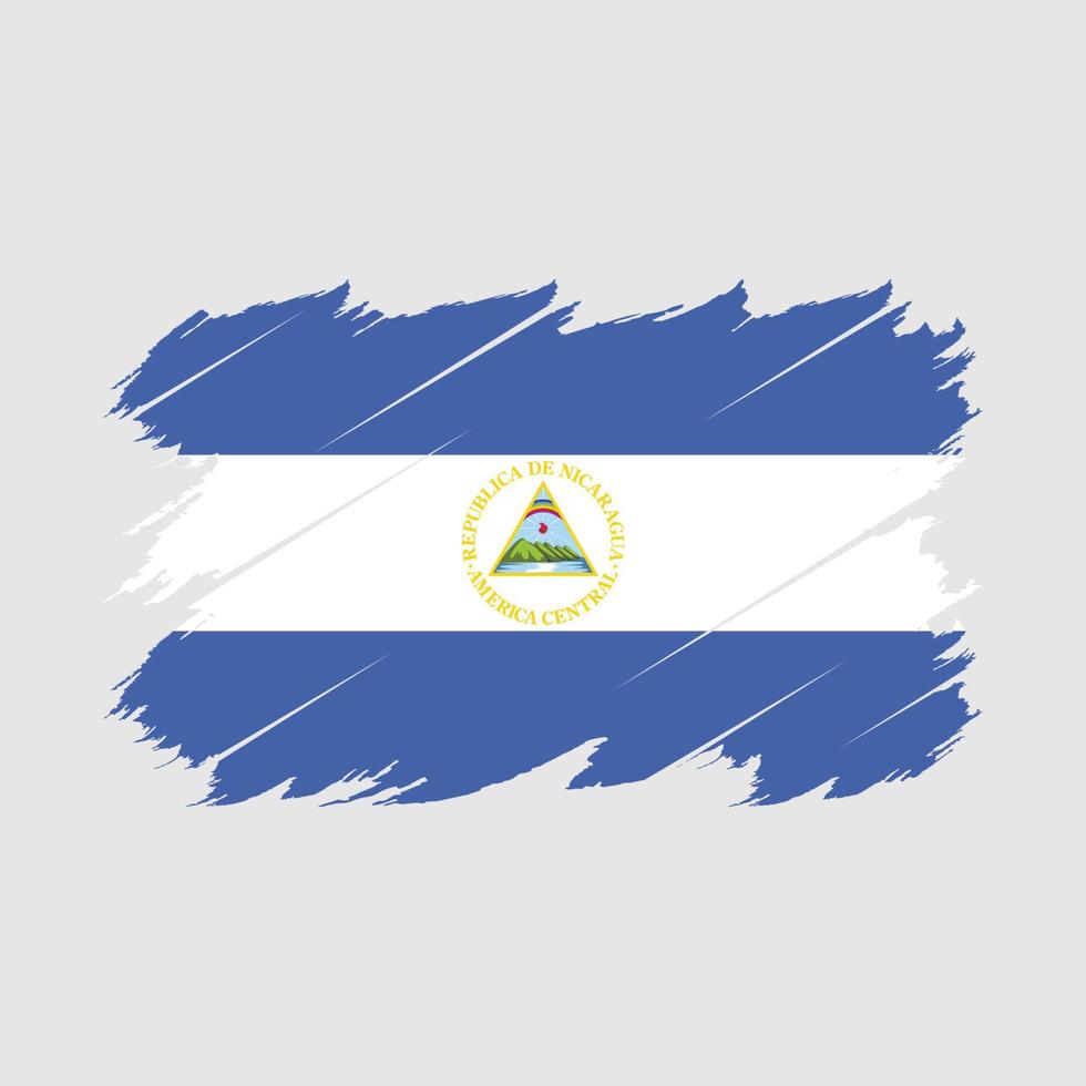 vetor de escova de bandeira da nicarágua
