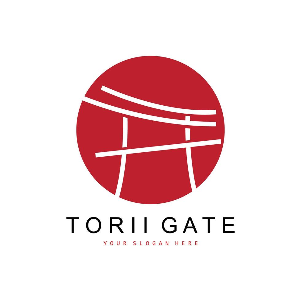 logotipo do portão torii, design de construção japonês, vetor de ícone da china, ícone de modelo de ilustração