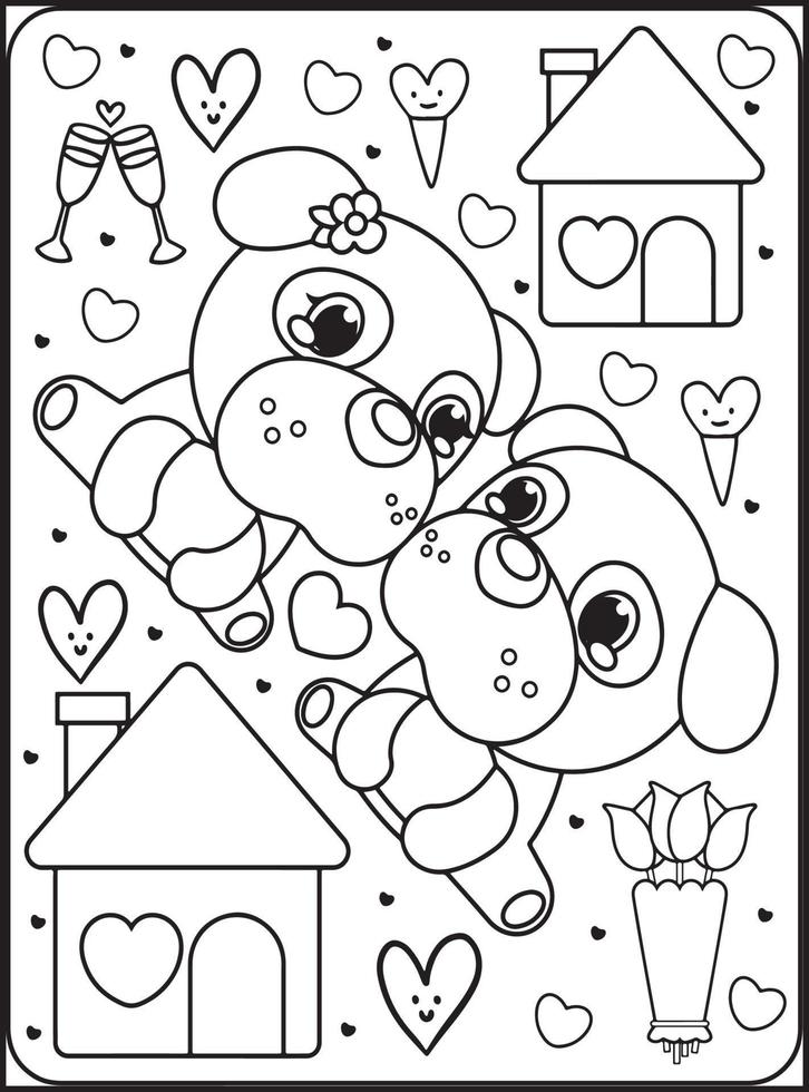 desenhos para colorir dia dos namorados para crianças 16925004 Vetor no  Vecteezy