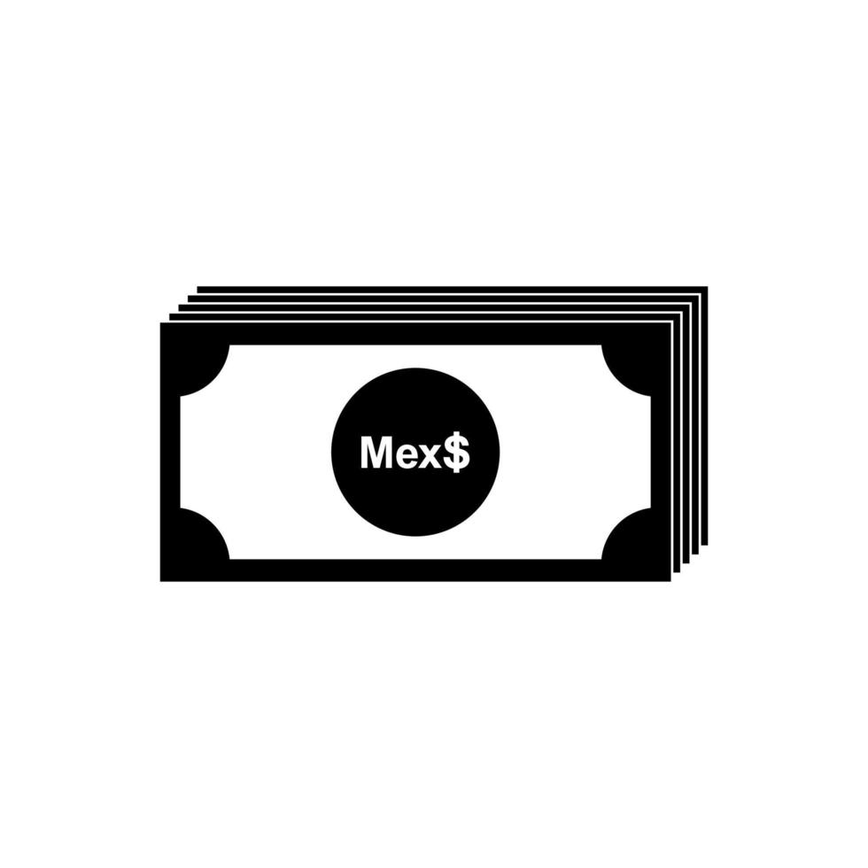 símbolo de moeda do México. ícone do peso mexicano, sinal mxn. ilustração vetorial vetor