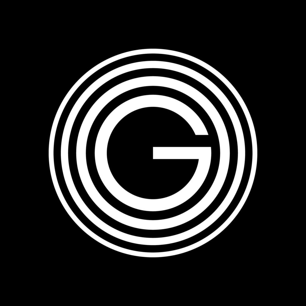 letra 'g' no estilo de círculo em forma, simples e direto ao logotipo ou elemento de design gráfico. atraente, memorável, elegante e moderno. ilustração vetorial vetor